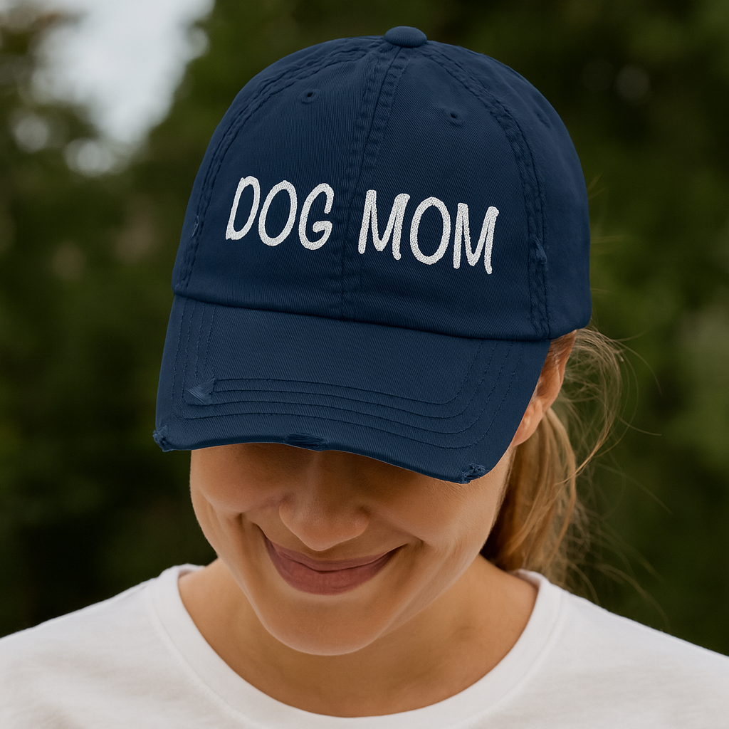 Distressed Dog Mom Hat
