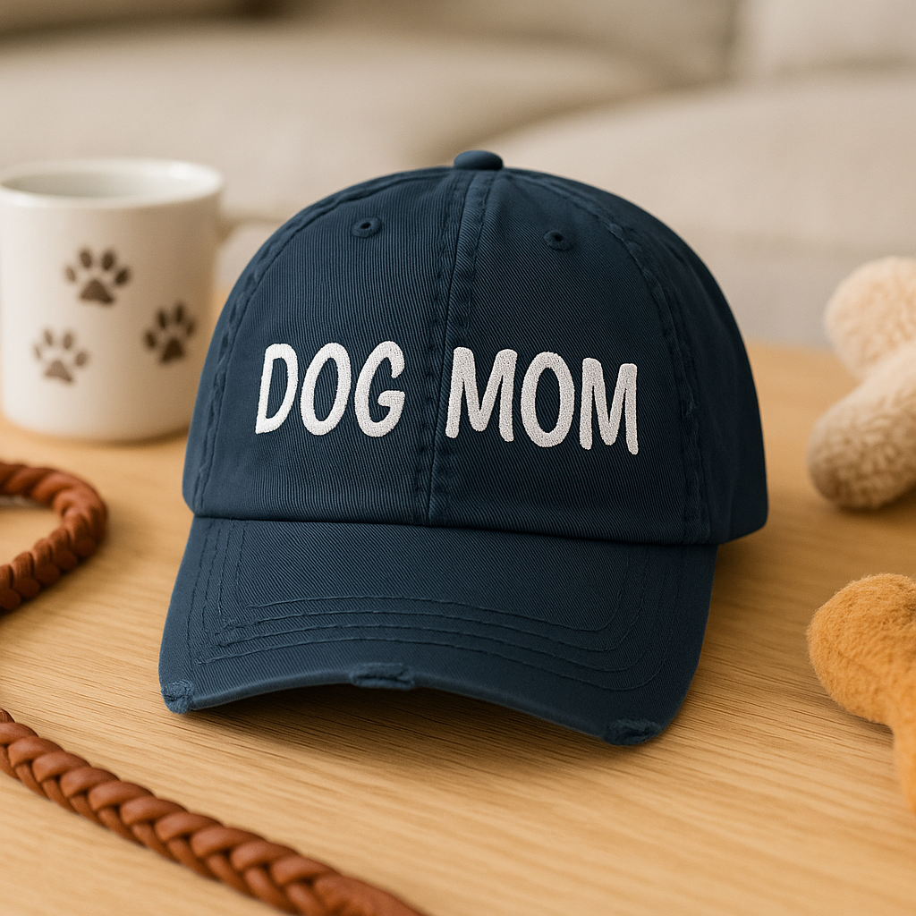 Distressed Dog Mom Hat
