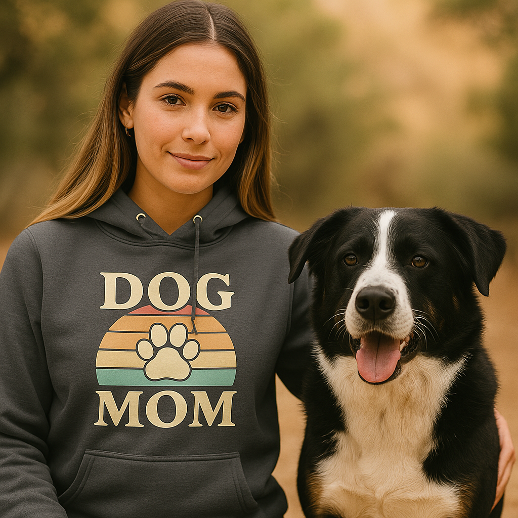 Dog Mom Retro Premium Hoodie