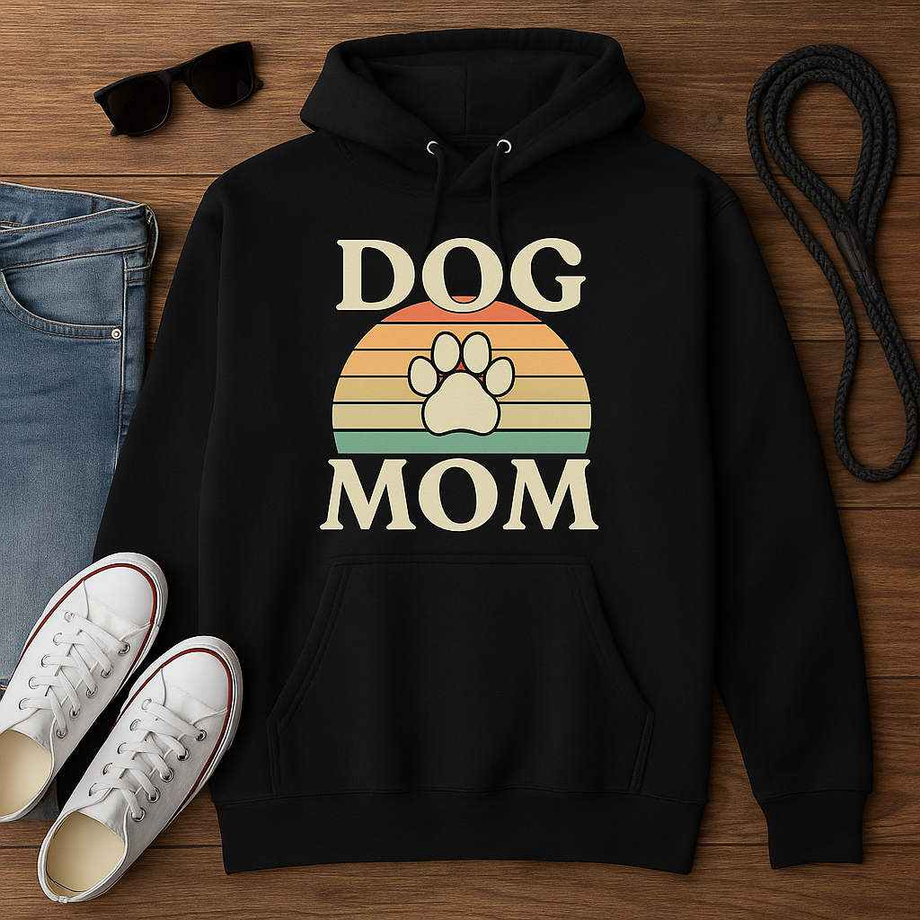 Dog Mom Retro Premium Hoodie